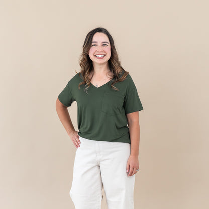 Women’s Relaxed Fit V-Neck in Fir