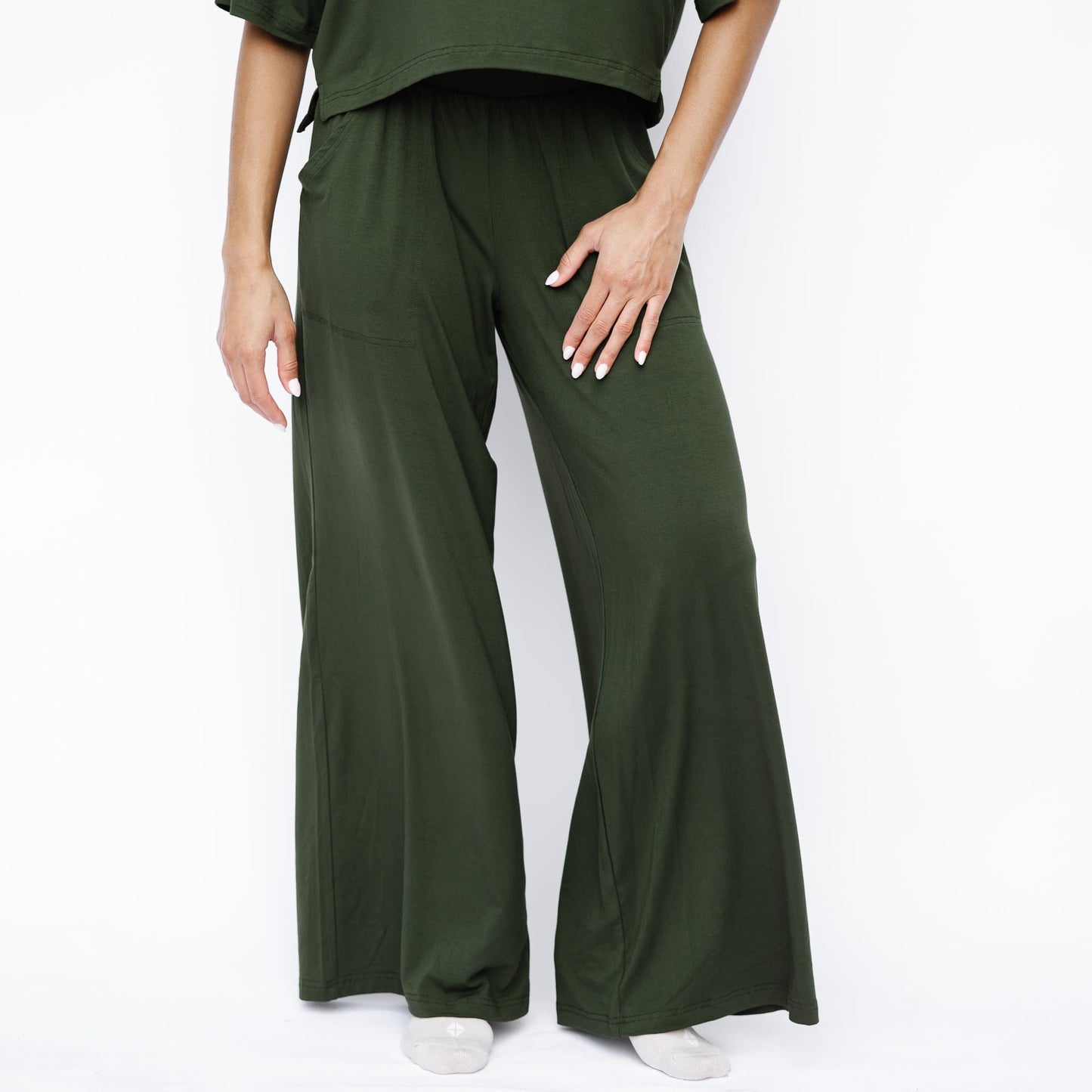 Women's Wide Leg Pant Set in Fir
