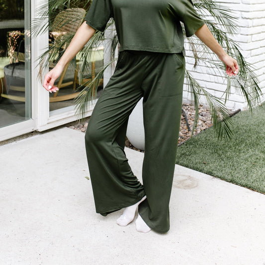 Women's Wide Leg Pant in Fir