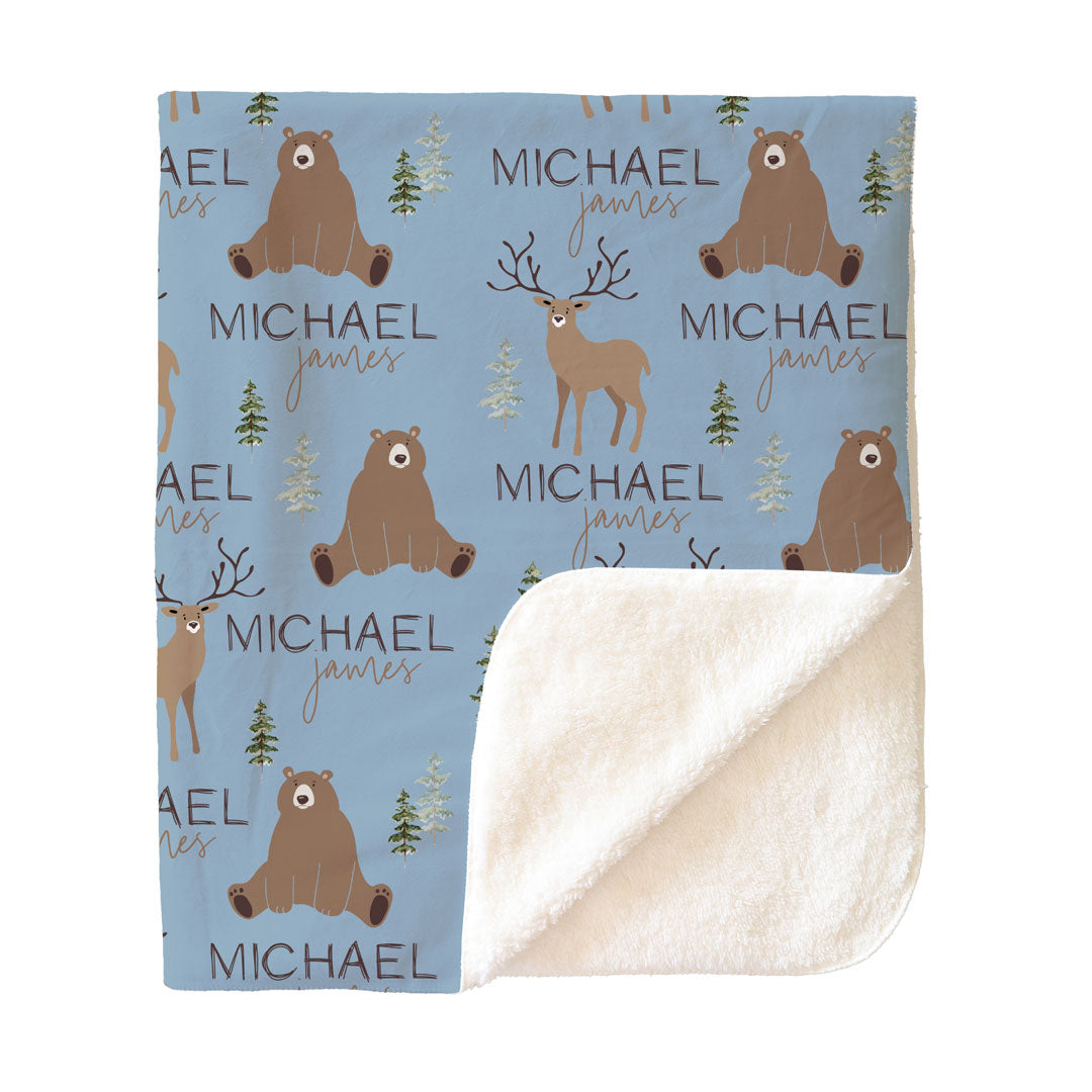 Forest Friends Personalized Kids Blanket