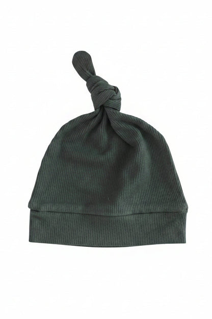 Forest Green Ribbed Bamboo Knotted Hat