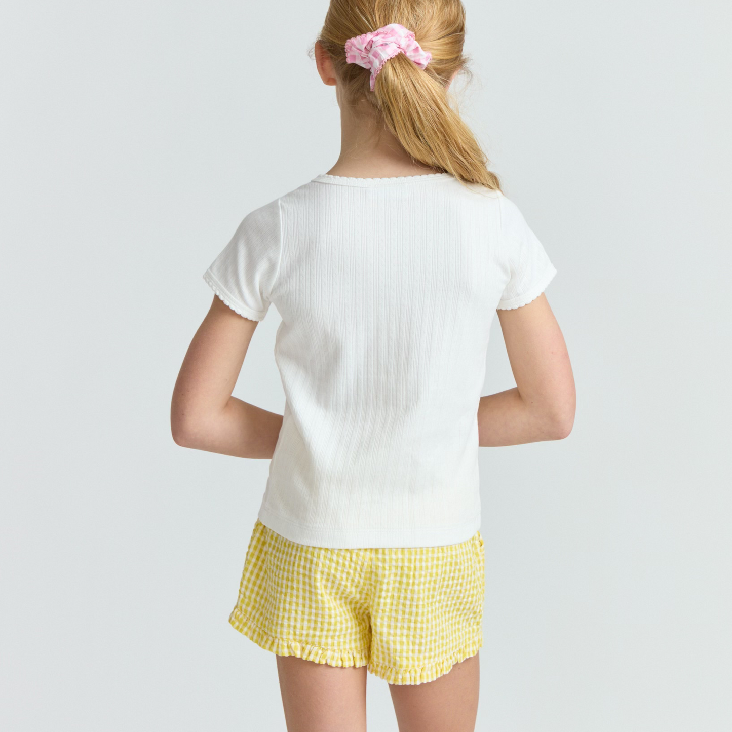 girls soleil gingham ruffle shorts