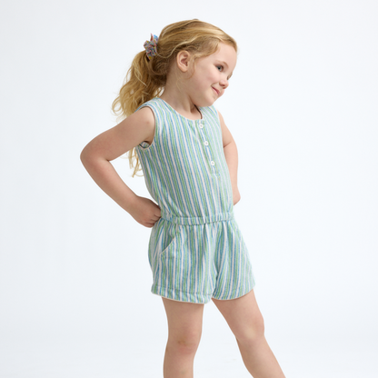 girls tamarin stripe french terry romper