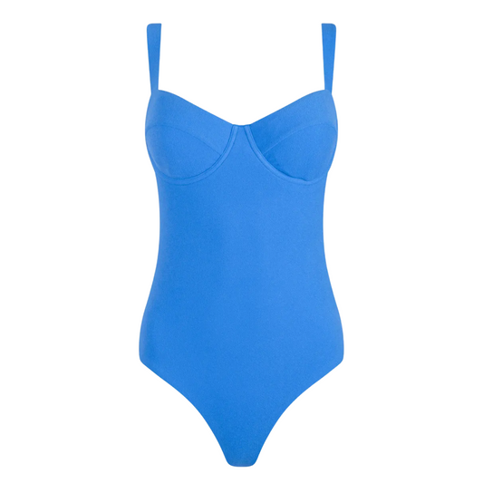 women's deep sea blue terry one piece