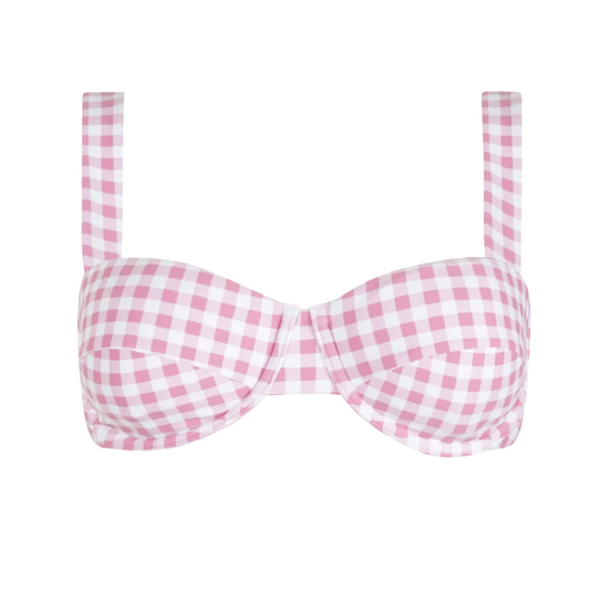 women's blush gingham cup bikini top