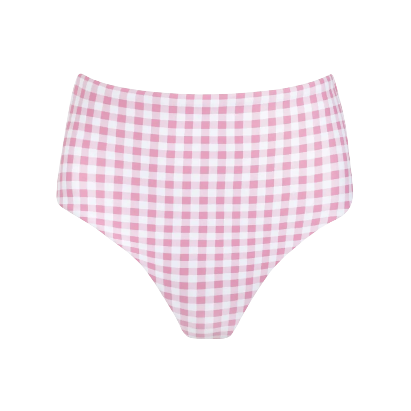 women's blush gingham high waist bikini bottom