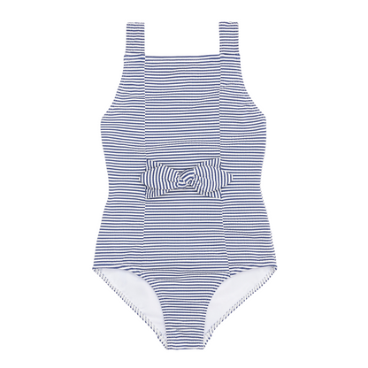 girls harbor stripe tie-front one piece