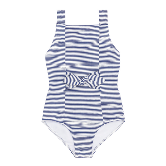 girls harbor stripe tie-front one piece