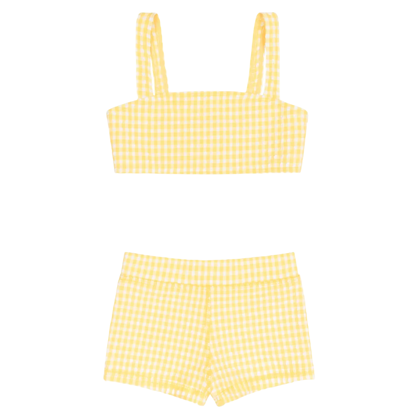 girls soleil gingham bandeau bikini and swim short