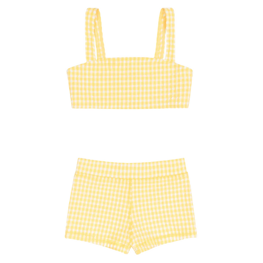 girls soleil gingham bandeau bikini and swim short