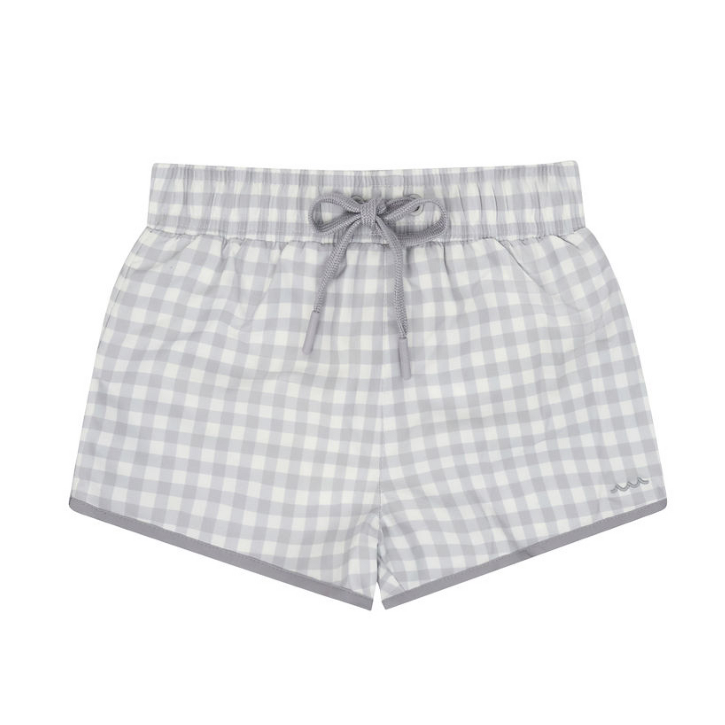boys dove grey gingham boardie