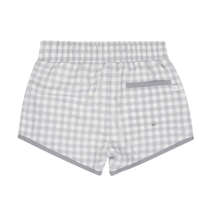 boys dove grey gingham boardie