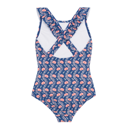 girls navy primrose ruffle collar one piece