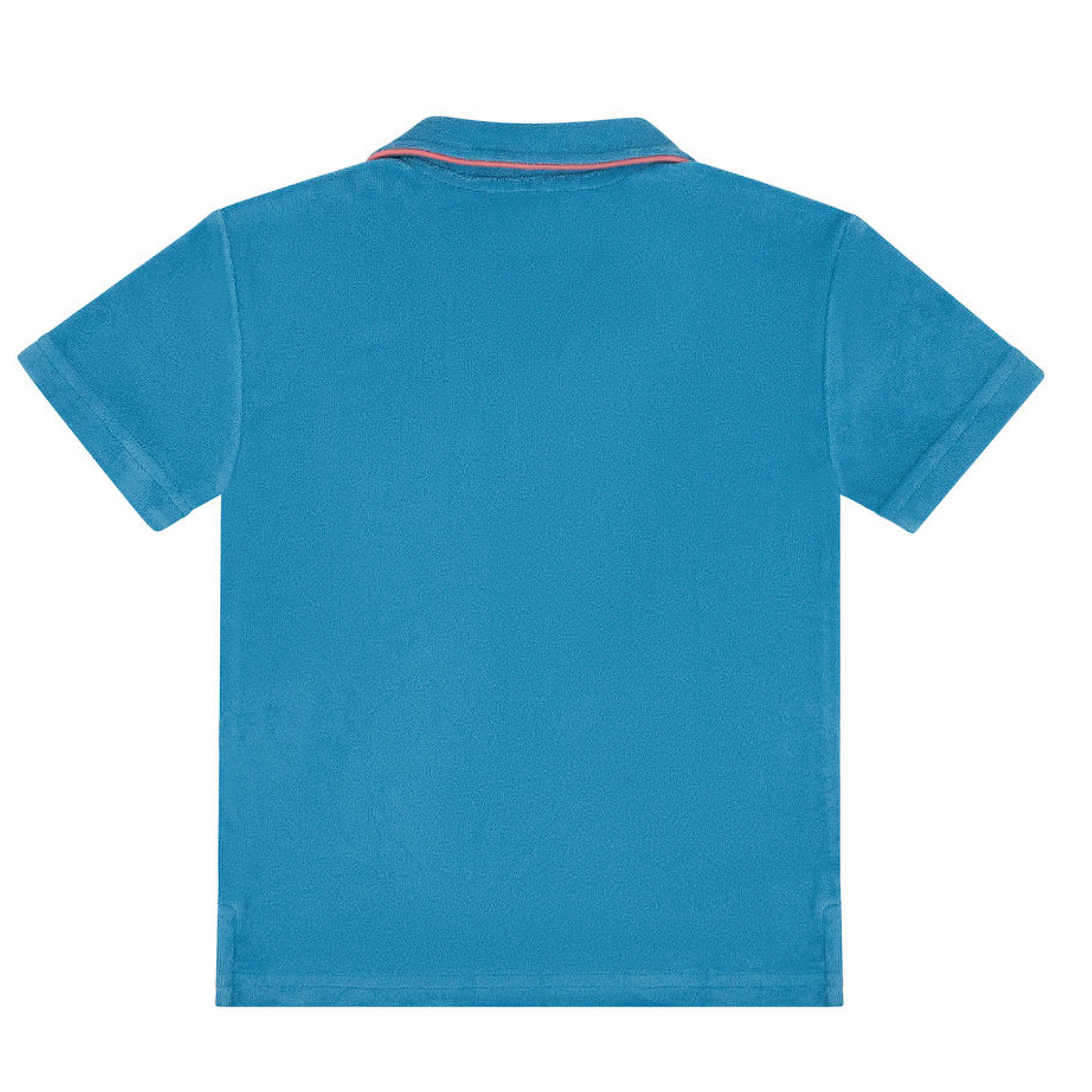 boys cerulean blue french terry polo