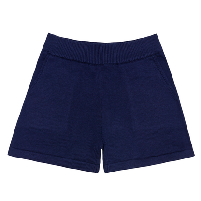 women's navy knit short