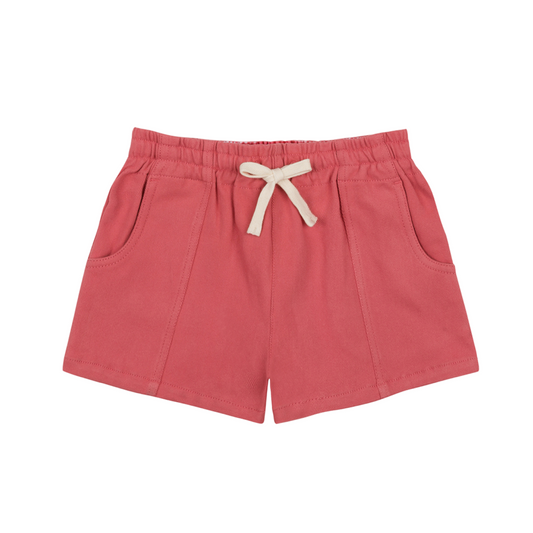 boys poppy red ultra-soft twill short