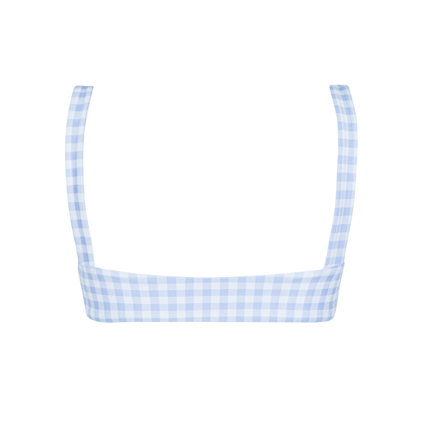 women's oasis blue gingham bandeau bikini top