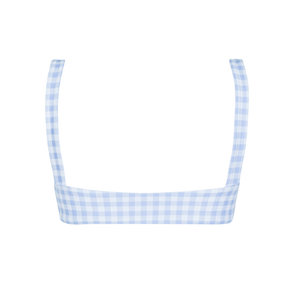 women's oasis blue gingham bandeau bikini top
