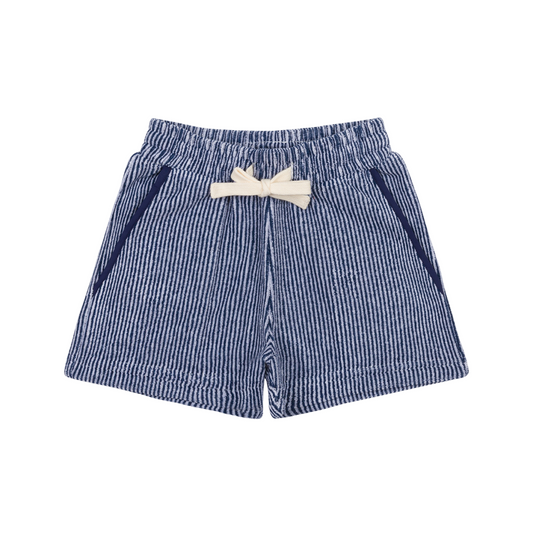boys navy stripe french terry short