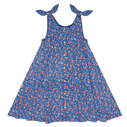 girls chatham floral tie knot dress