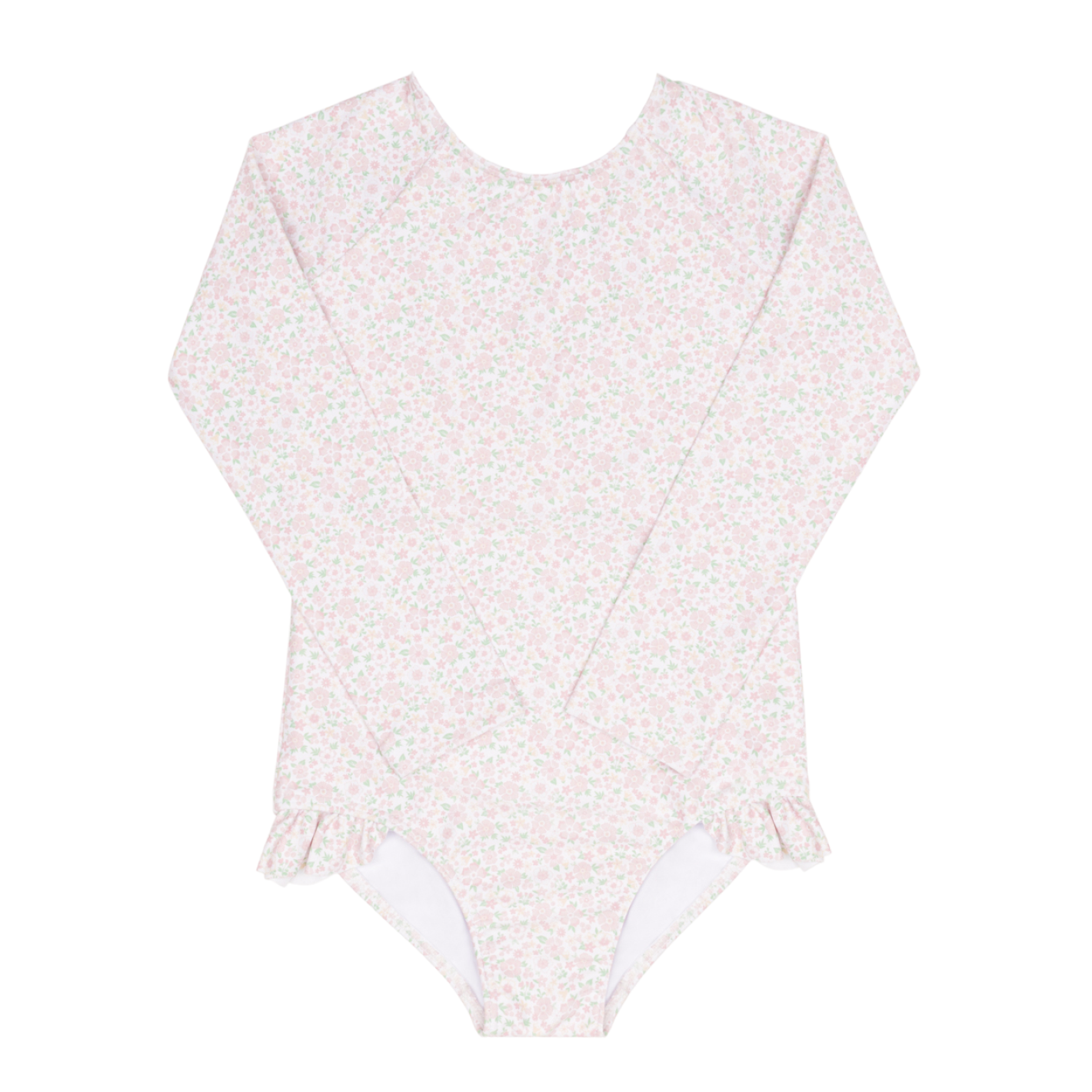 girls antique floral rashguard one piece