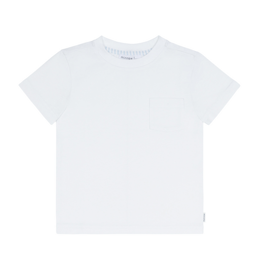 unisex white pocket tee