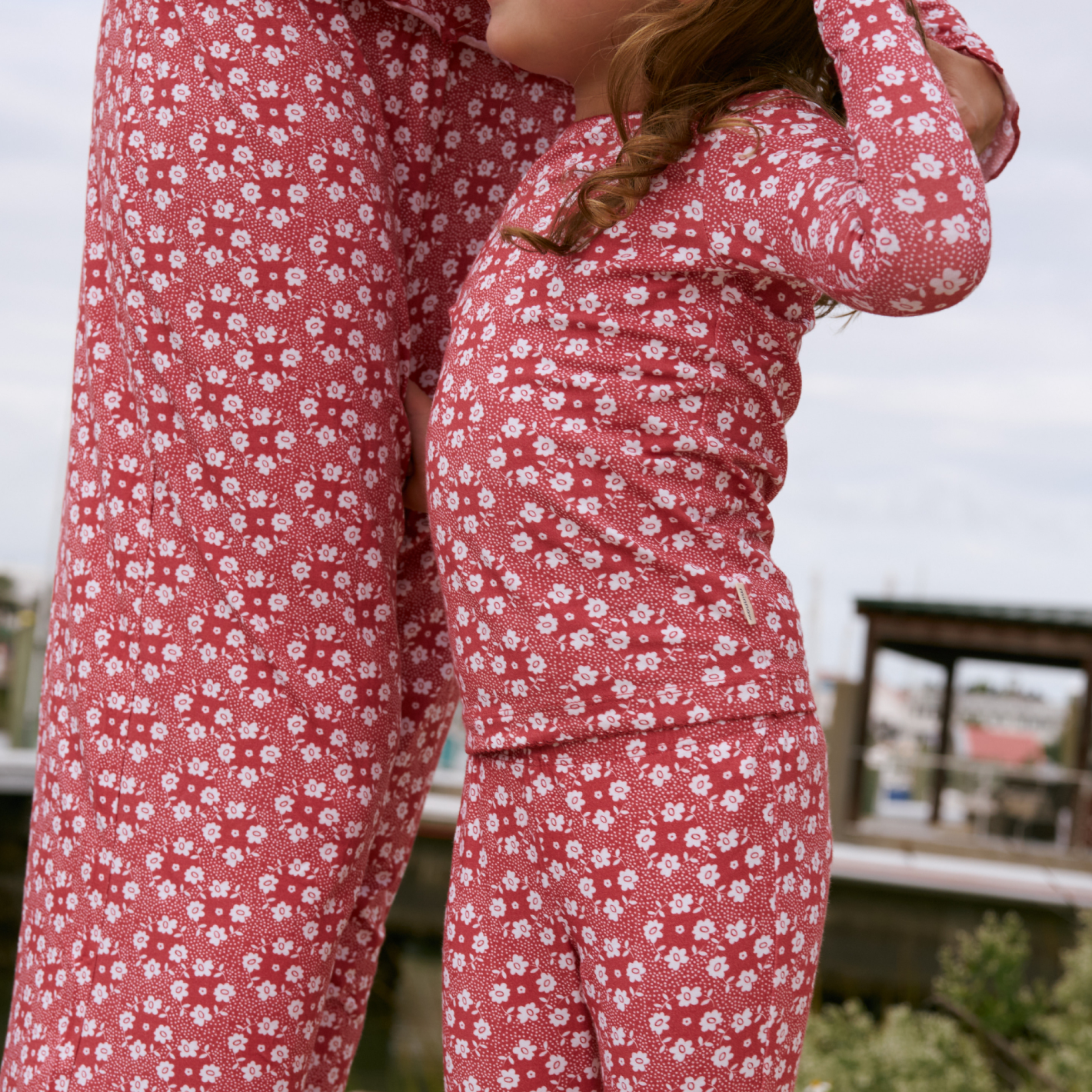 girls holiday bloom pima pajamas set