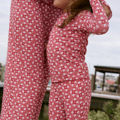 girls holiday bloom pima pajamas set