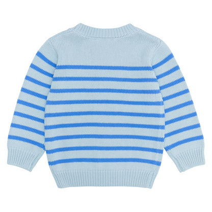 unisex blue stripe knit sweater