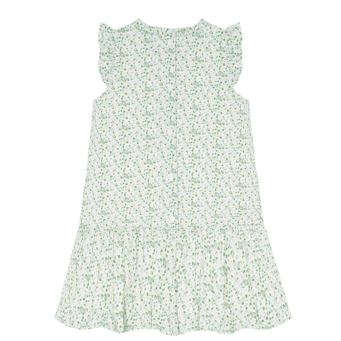 girls sea marsh floral drop waist dress