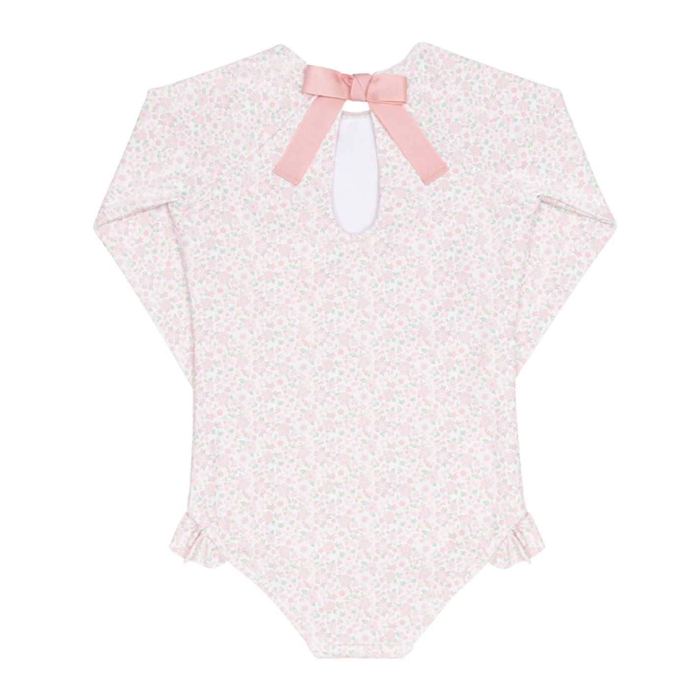 girls antique floral rashguard one piece