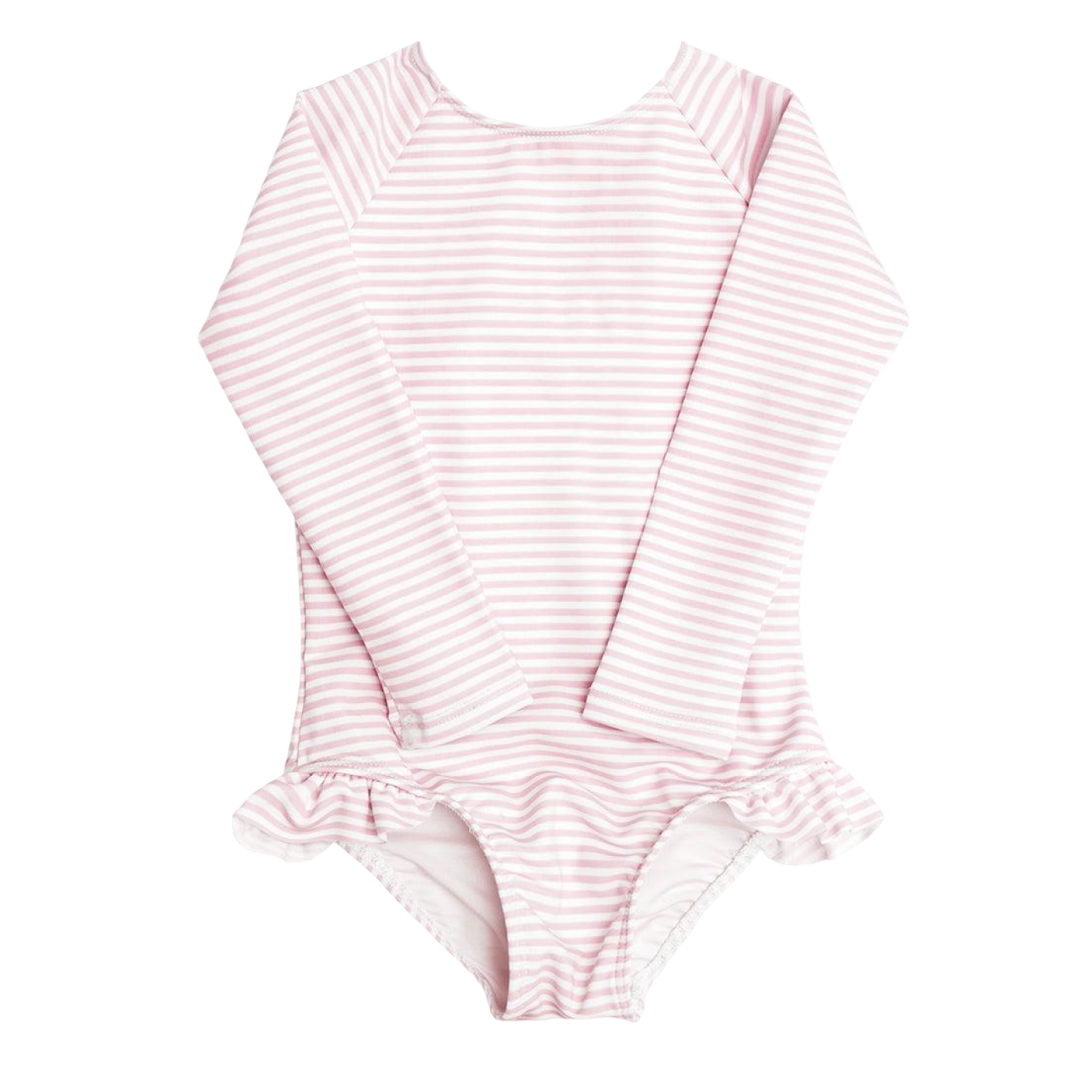 girls pink stripe rashguard one piece