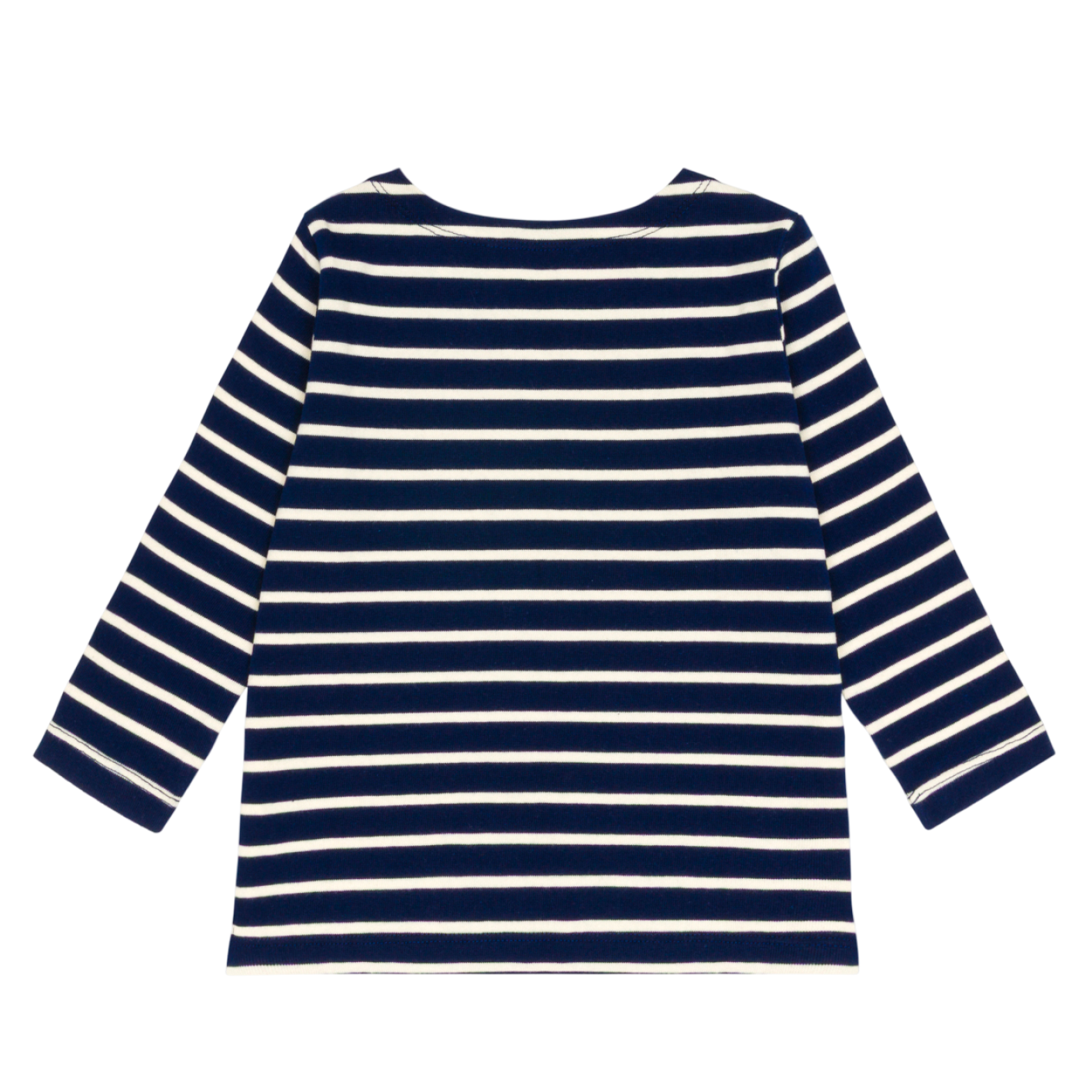 unisex navy and cream stripe long sleeve tee