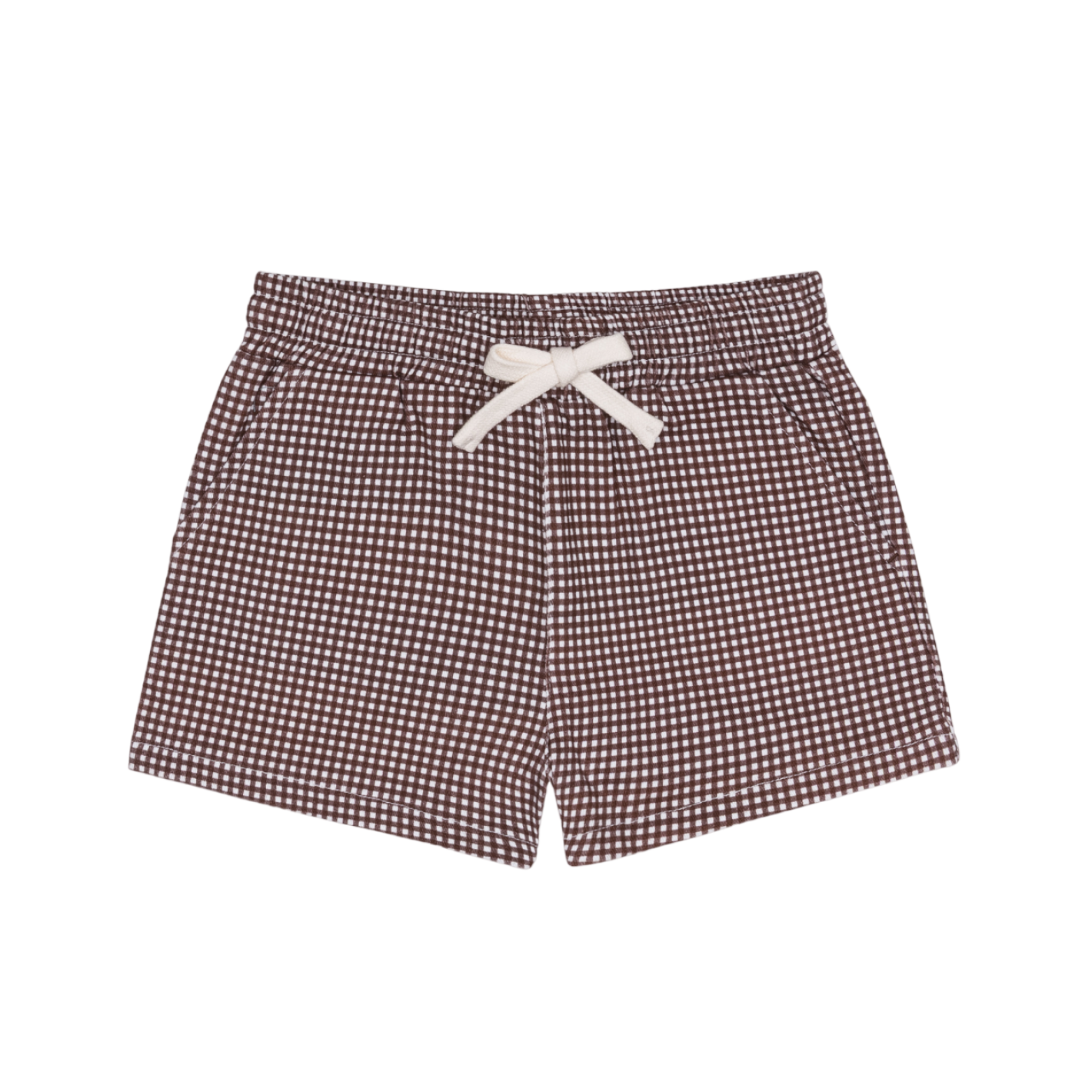 boys cocoa gingham ultra-soft twill short