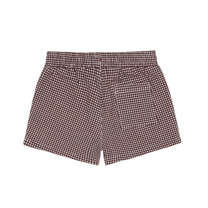 boys cocoa gingham ultra-soft twill short