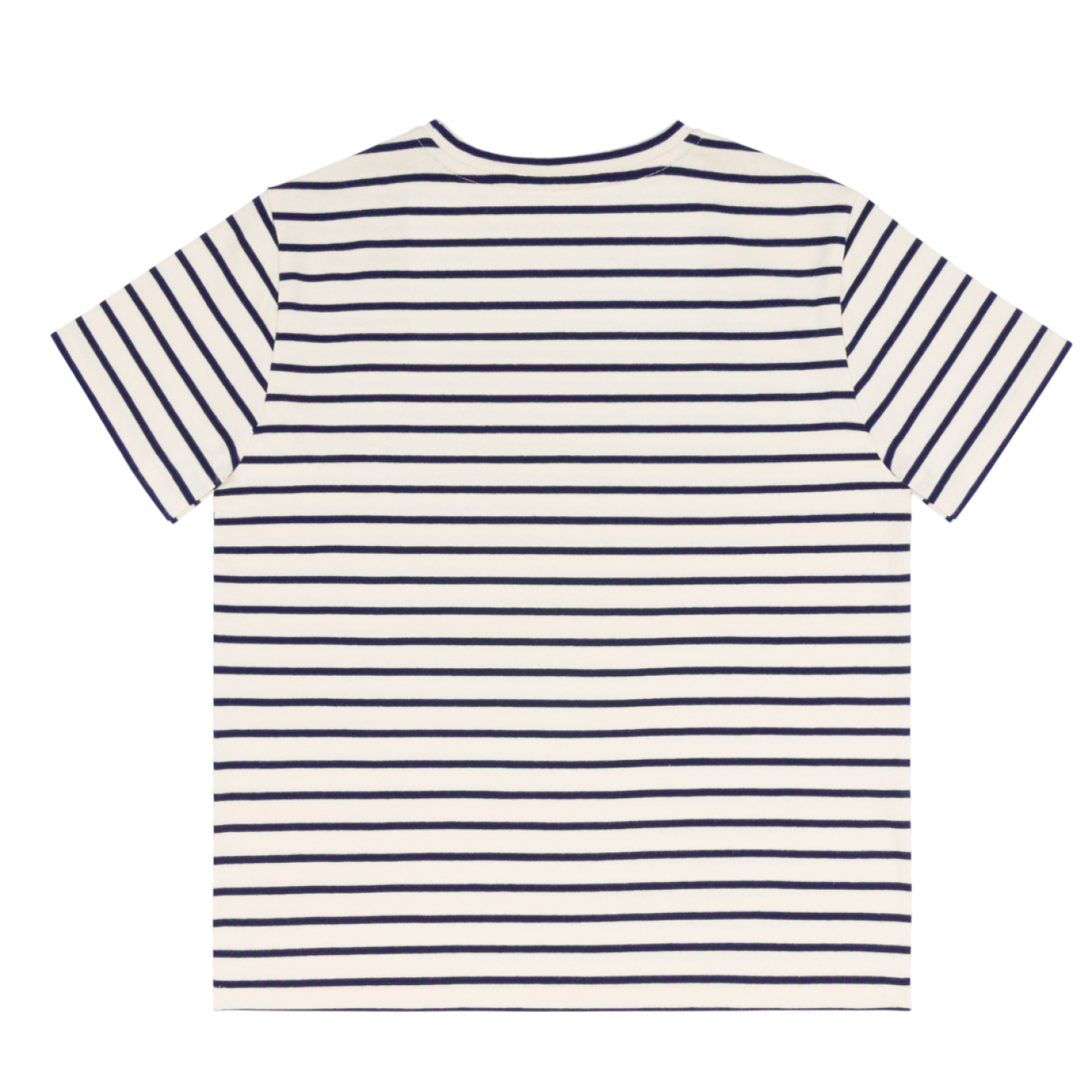 women's cream and navy stripe short sleeve tee