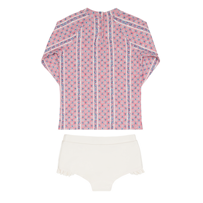 girls rosa vine rashguard set