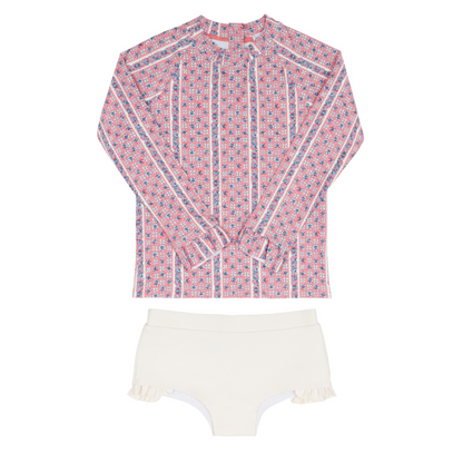 girls rosa vine rashguard set