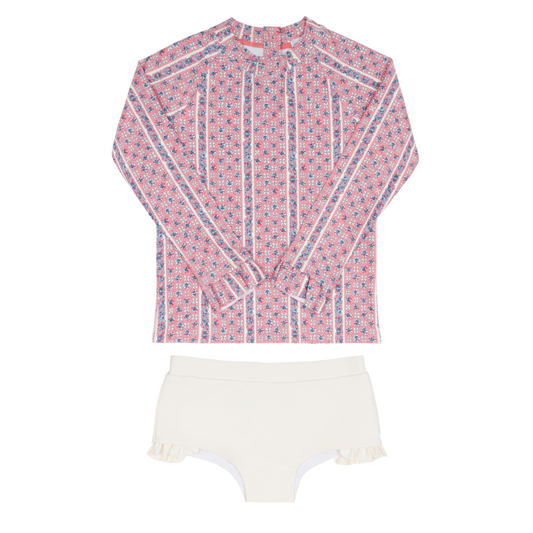 girls rosa vine rashguard set