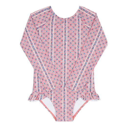 girls rosa vine rashguard one piece