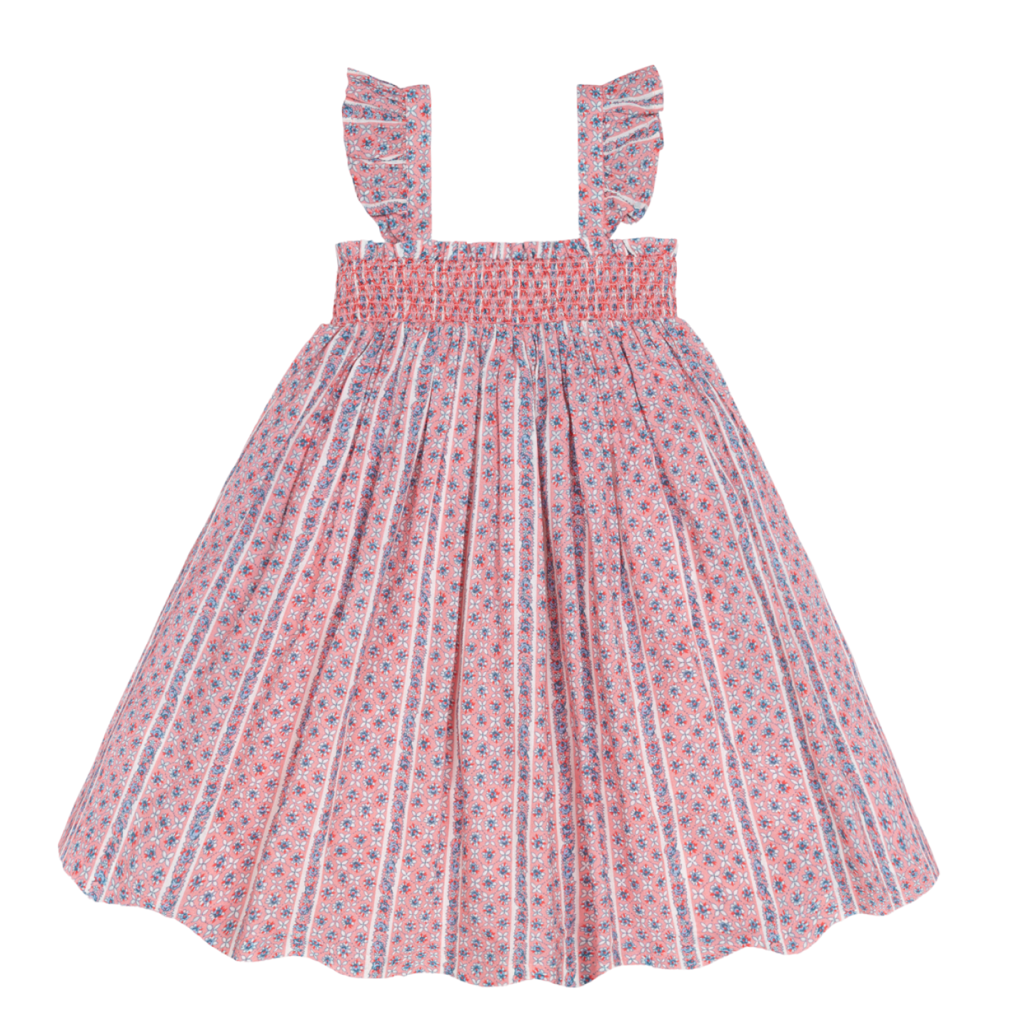 girls rosa vine smocked dress with flutter sleeves