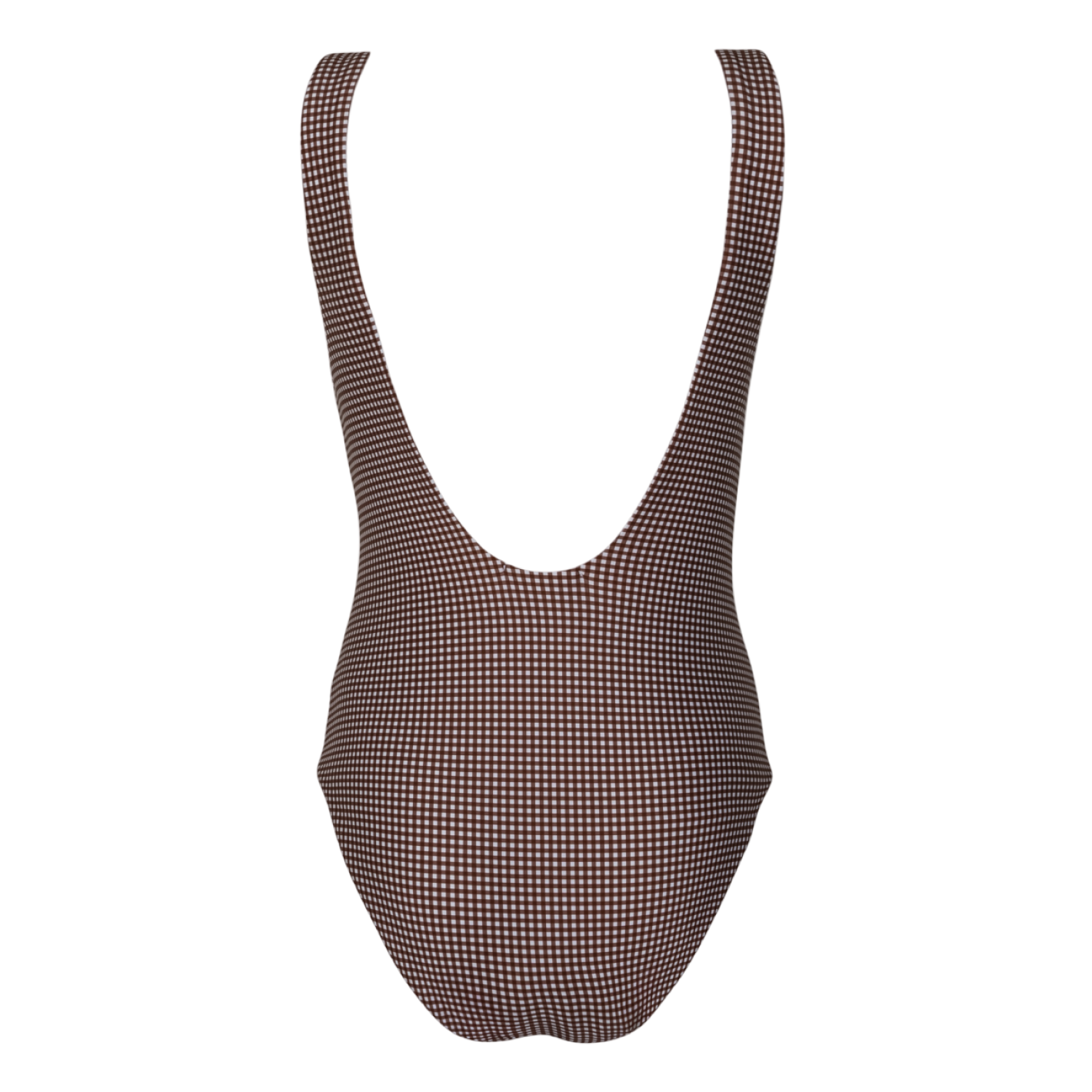 women's cocoa gingham square neck one piece