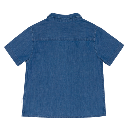 boys chambray short sleeve button down shirt