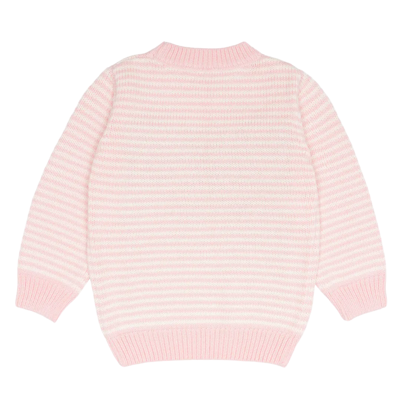 unisex pink and cream stripe knit sweater