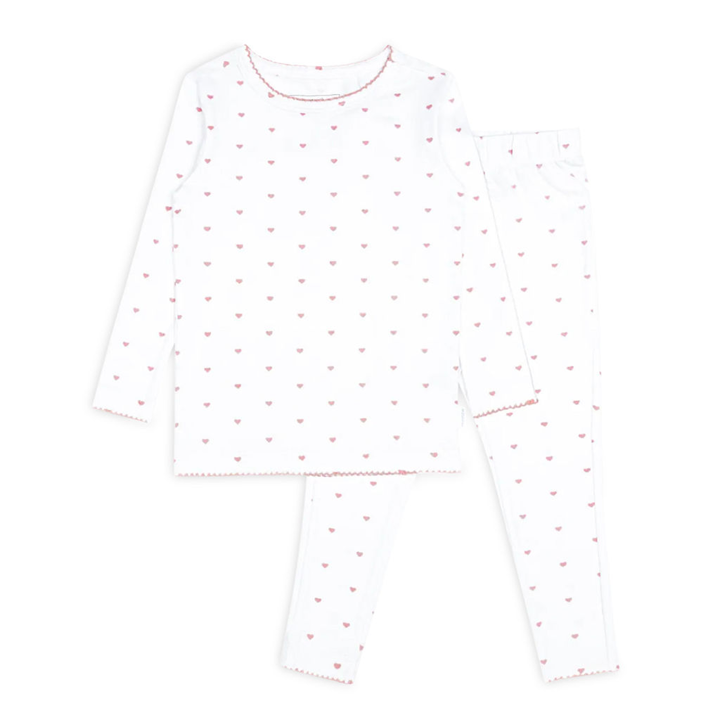 girls pink heart pima pajamas set