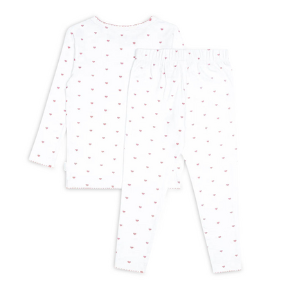 girls pink heart pima pajamas set