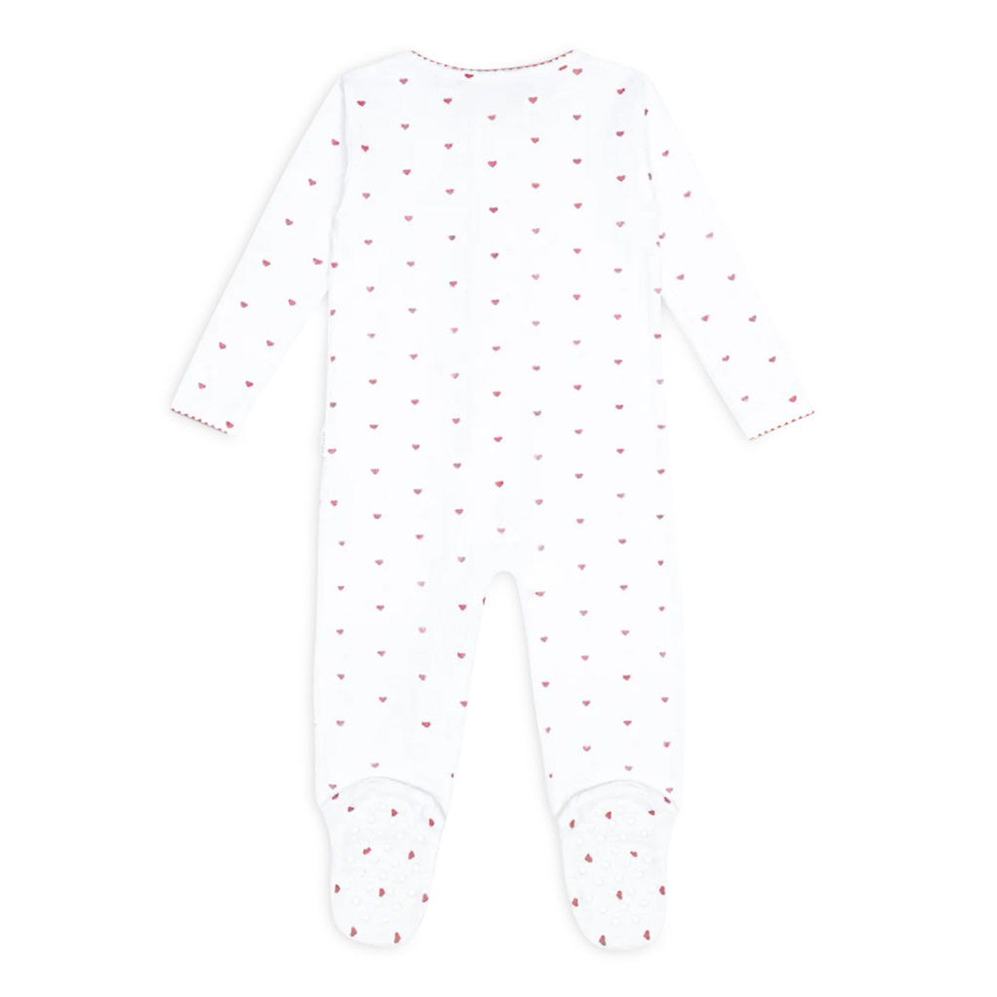 baby pink heart pima footie