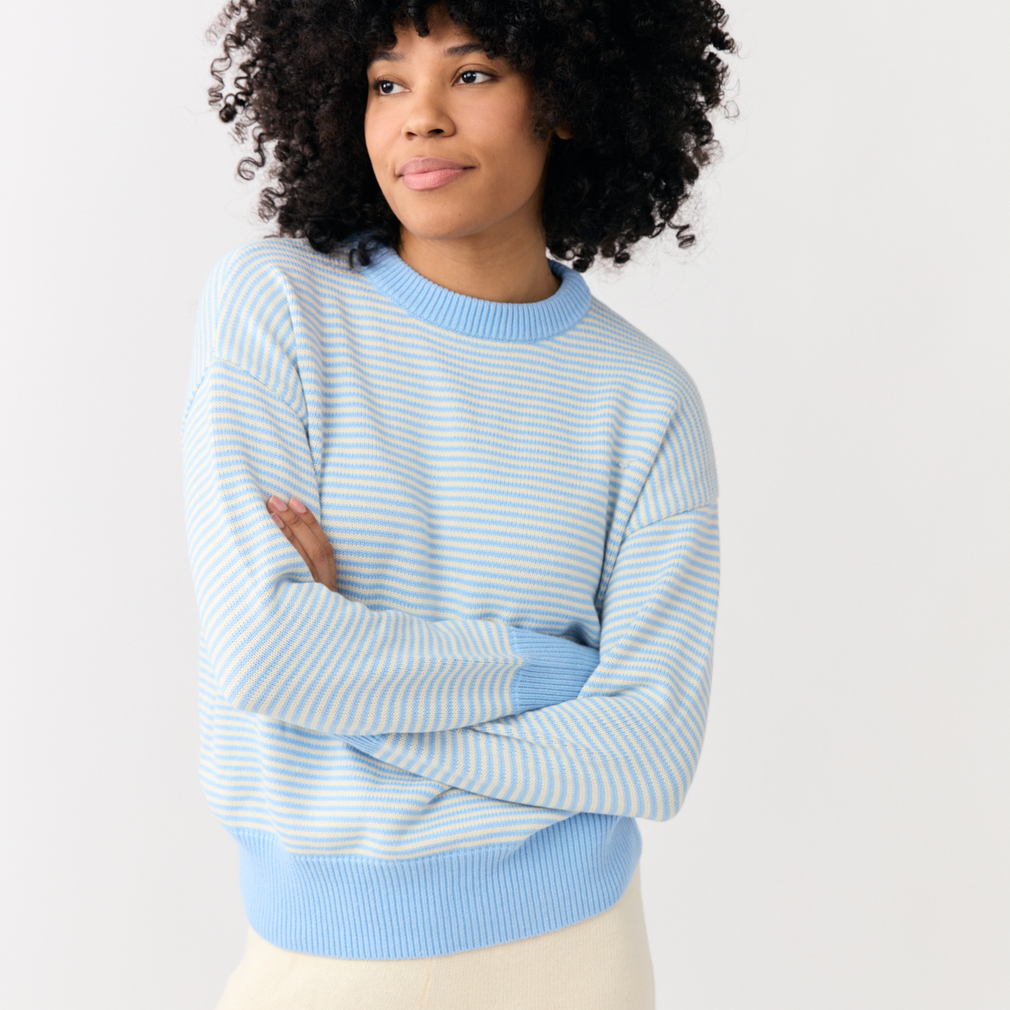 women's chalet stripe knit sweater