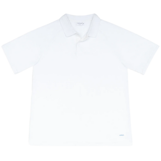 men's shell white french terry polo