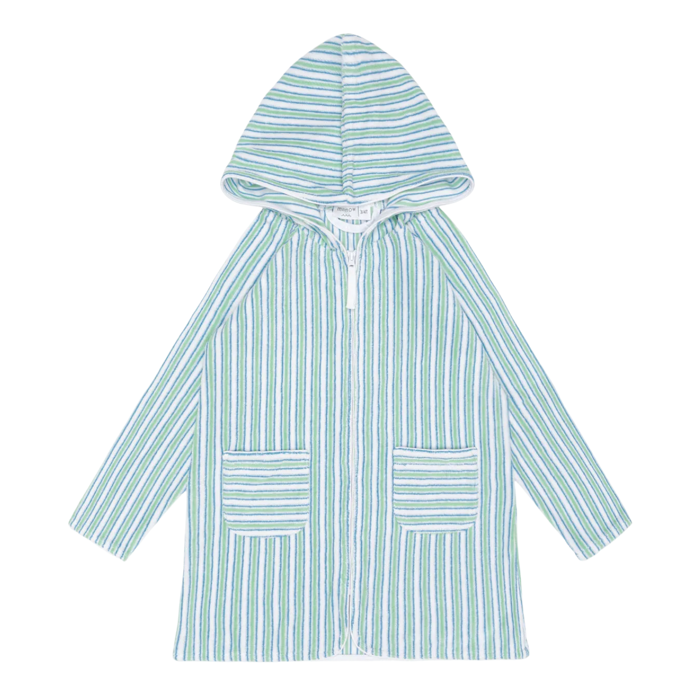 unisex tamarin stripe french terry zipper coverup